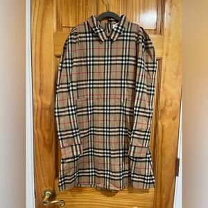 New Burberry Girls' Archive Beige Algodón Cuadros Nova Check Dress Size 12 Years